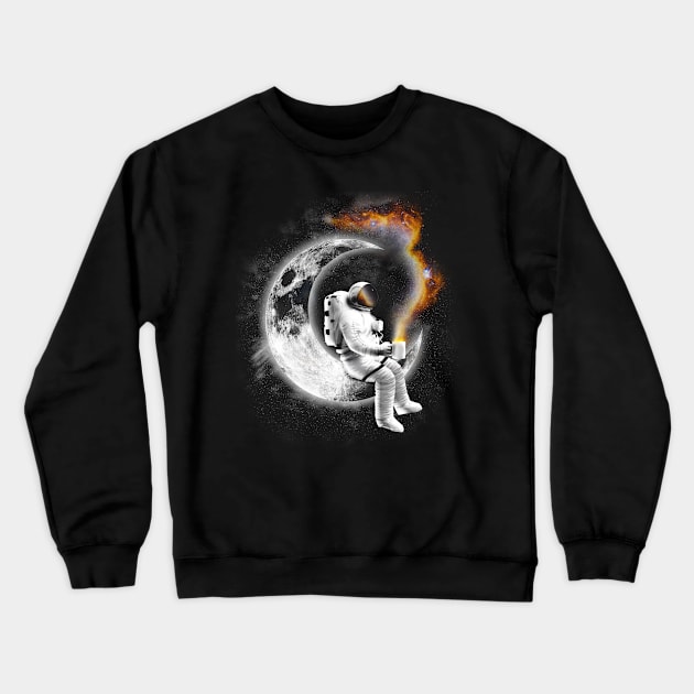 Space Coffee Break Crewneck Sweatshirt by wookiemike